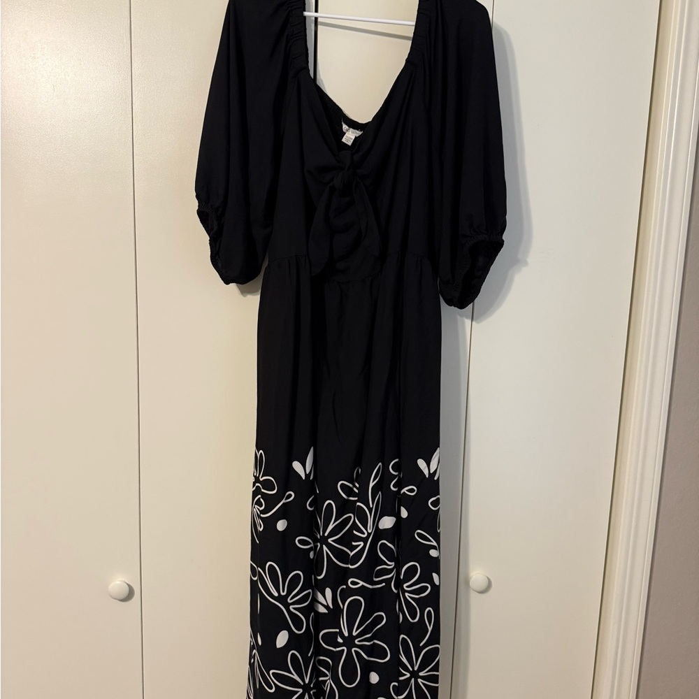 Cato Black and White Floral Maxi Dress